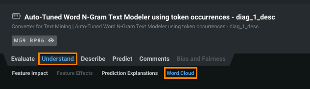 Click Word Cloud tab